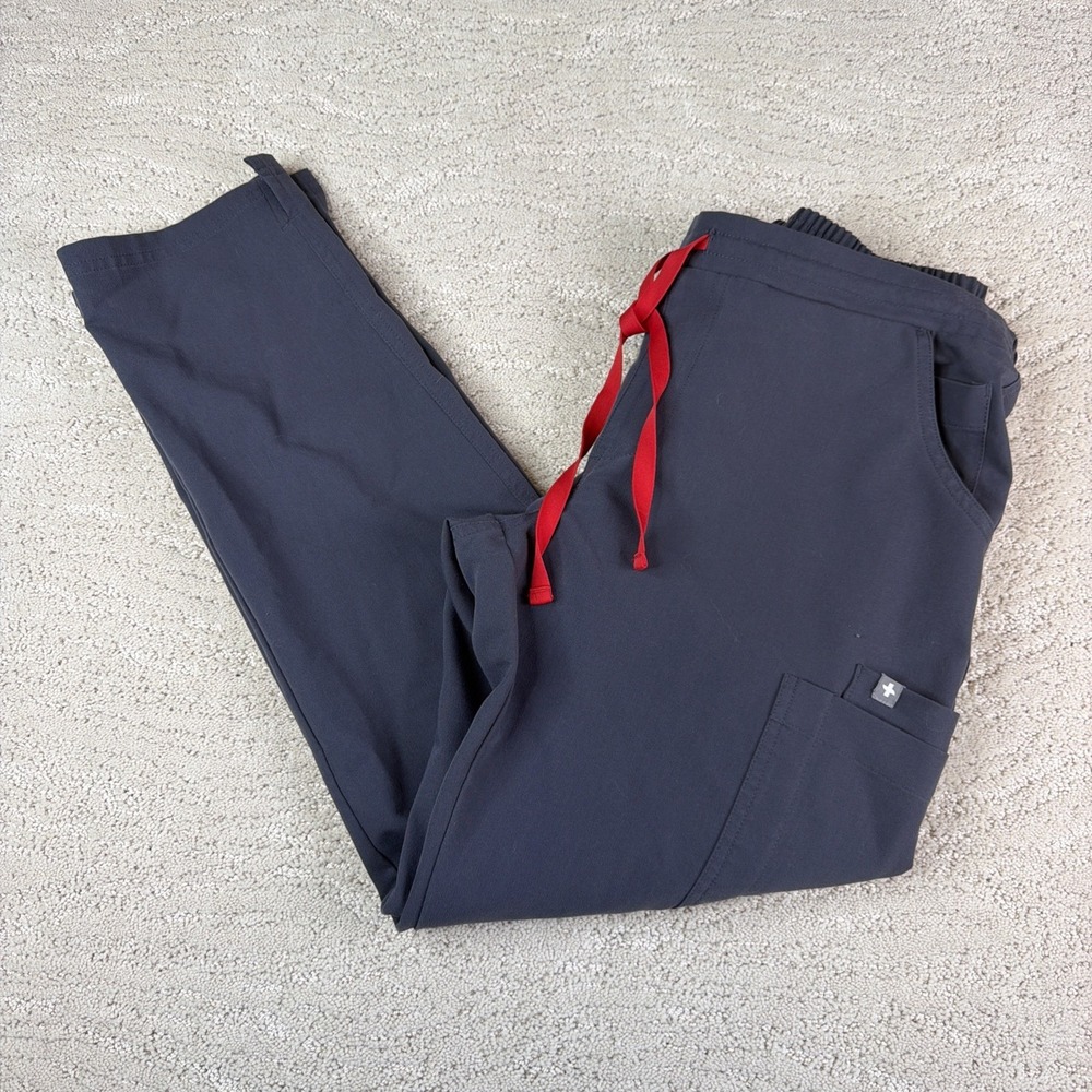 Women's FIGS S/P Yola Slim Scrub Pant High Rise Charcoal Grey